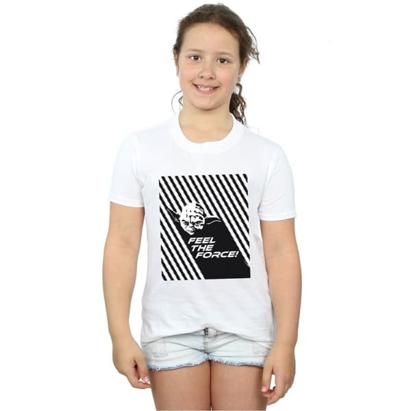 Star Wars Girls Yoda Feel The Force Cotton T-Shirt