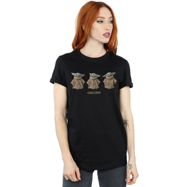 Star Wars Womens/Ladies The Mandalorian The Child Poses Cotton Boyfriend T-Shirt