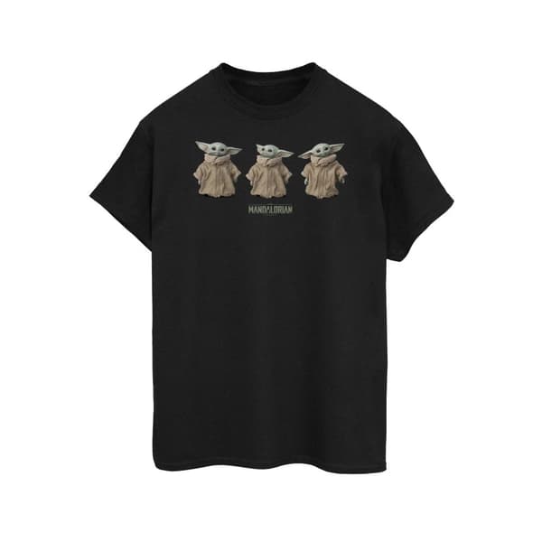 Star Wars Womens/Ladies The Mandalorian The Child Poses Cotton Boyfriend T-Shirt Black L