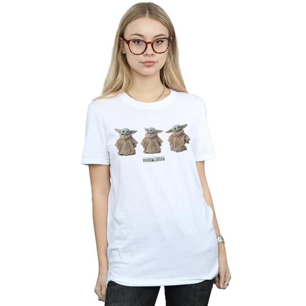 Star Wars Womens/Ladies The Mandalorian The Child Poses Cotton Boyfriend T-Shirt