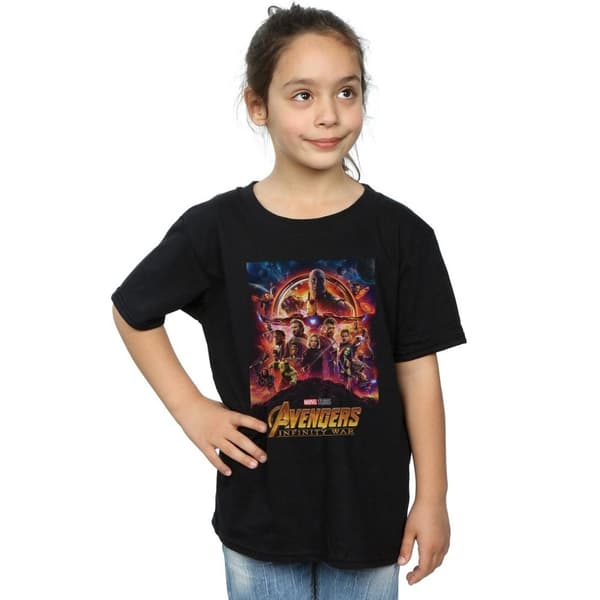 Marvel Girls Avengers Infinity War Poster Cotton T-Shirt