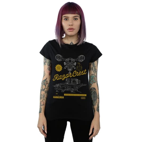 Star Wars Womens/Ladies The Mandalorian The Razor Crest Cotton T-Shirt
