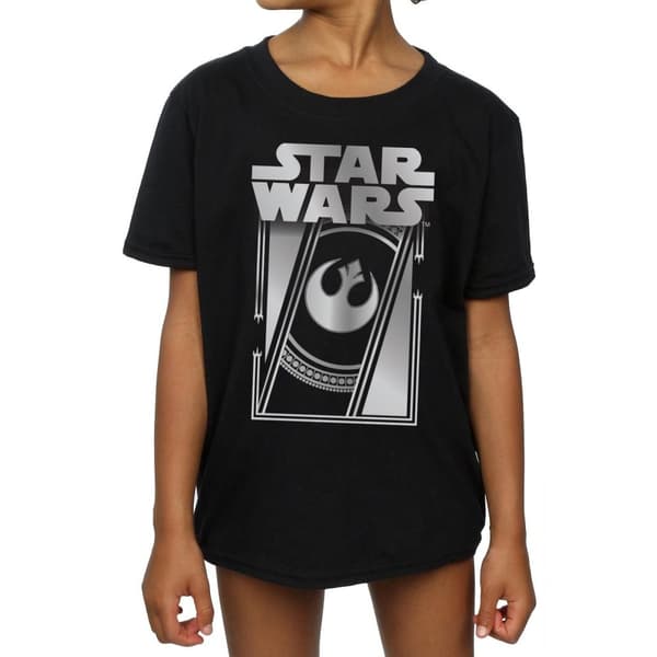 Star Wars Girls The Last Jedi Frame Metallic Cotton T-Shirt