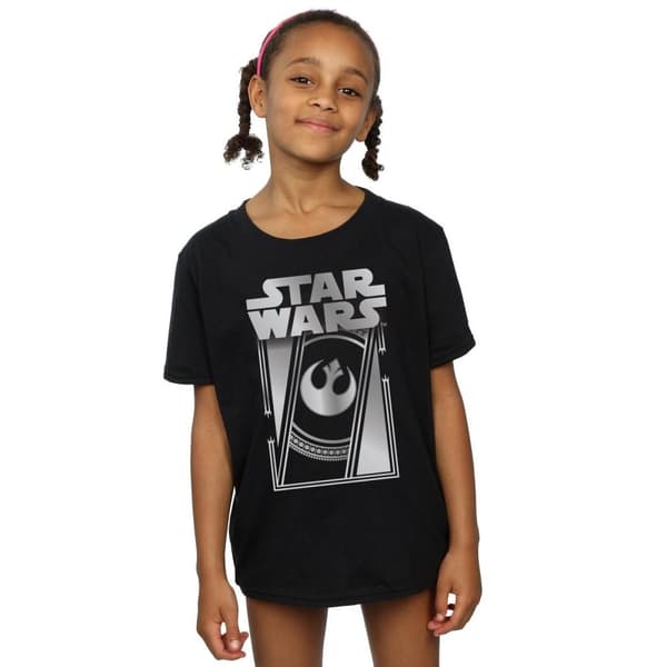 Star Wars Girls The Last Jedi Frame Metallic Cotton T-Shirt