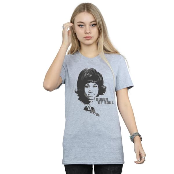 Aretha Franklin Dam/Lady Queen Of Soul Boyfriend T-shirt i bomull