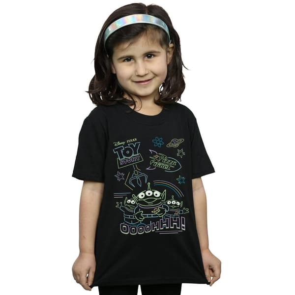 Disney Toy Story Neon Little Green Men T-shirt i bomull för flickor