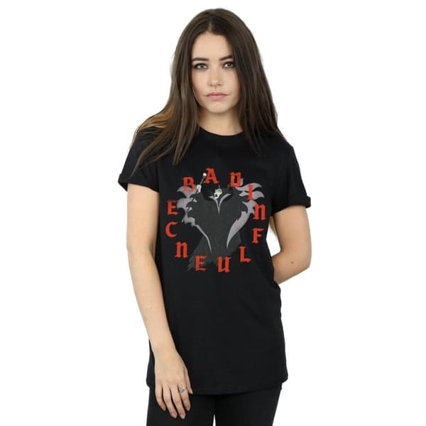 Disney Dam/Lady Maleficent Bad Influence Boyfriend T-shirt i bomull
