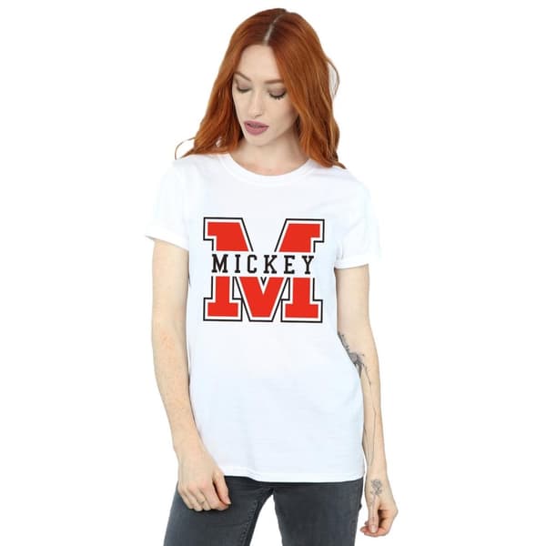 Disney Womens/Ladies Mickey Mouse M Cotton Boyfriend T-Shirt