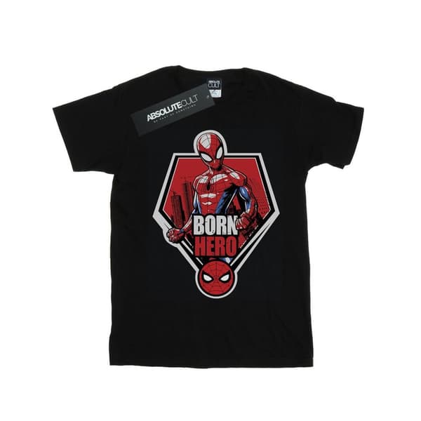 Marvel Boys Spider-Man Born Hero T-Shirt Black 12-13 Years