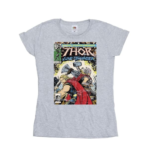 Marvel Womens/Ladies Thor Love And Thunder Vintage Poster Cotton T-Shirt Sports Grey XL