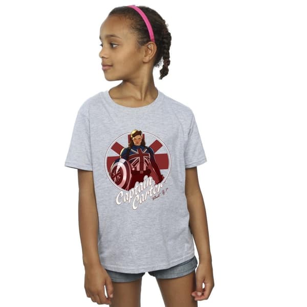 Marvel T-shirt i bomull för flickor - Tänk om kapten Carter