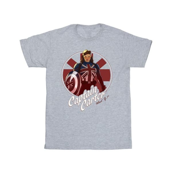 Marvel T-shirt i bomull för flickor - Tänk om kapten Carter