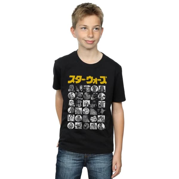 Star Wars T-shirt med japanska miniatyrteckningar för pojkar