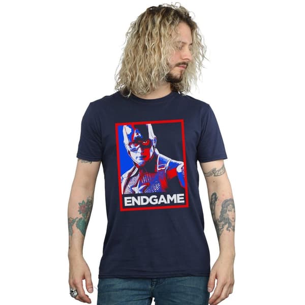 Marvel Mens Avengers Endgame Captain America Poster T-Shirt