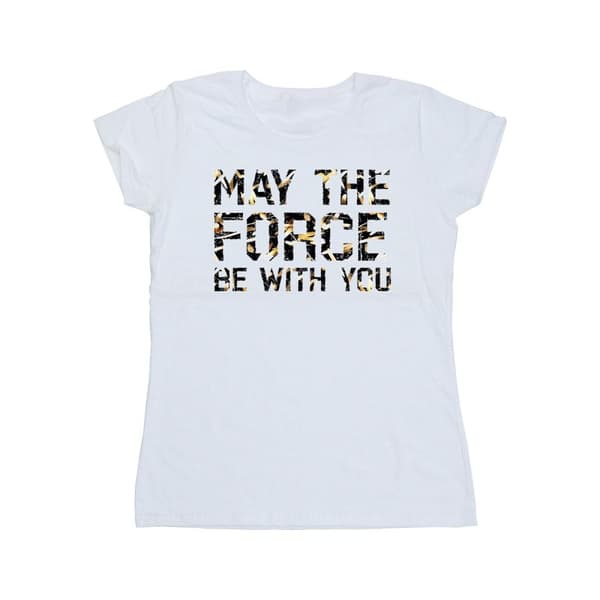 Star Wars May The Force - T-shirt i bomull med infällning för damer/kvinnor