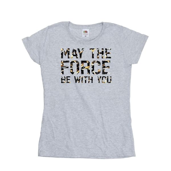 Star Wars May The Force - T-shirt i bomull med infällning för damer/kvinnor