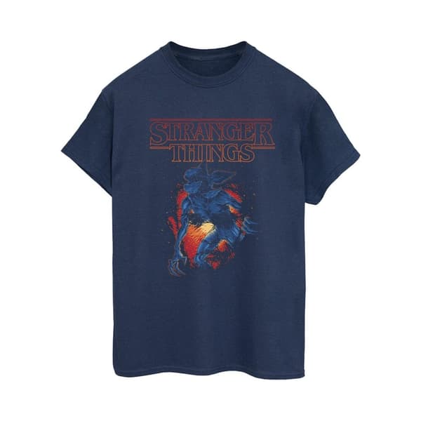 Netflix Stranger Things Demo Cave - pojkvänströja i bomull för damer/damer Navy Blue M