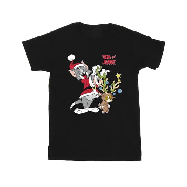 Tom & Jerry Mens Christmas Reindeer T-Shirt