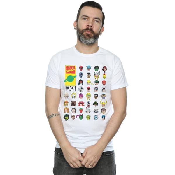 Marvel Mens Marvel Comics Heads Cover T-Shirt