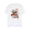 Pikkukuva 1 / 3: Disney Womens/Ladies Lilo And Stitch Ohana Orange Hibiscus Cotton Boyfriend T-Shirt
