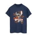 Pikkukuva 1 / 3: Disney Womens/Ladies Lilo And Stitch Ohana Orange Hibiscus Cotton Boyfriend T-Shirt