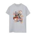 Pikkukuva 1 / 3: Disney Womens/Ladies Lilo And Stitch Ohana Orange Hibiscus Cotton Boyfriend T-Shirt