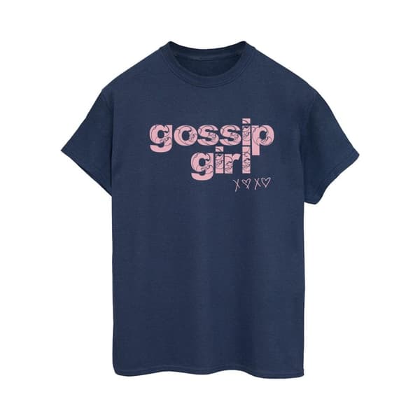 Gossip Girl Pojkvänströja i bomull med Swirl-logotyp - dam/dam
