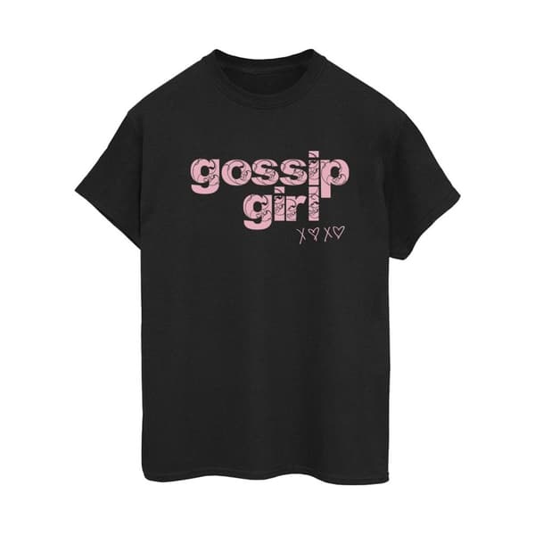 Gossip Girl Pojkvänströja i bomull med Swirl-logotyp - dam/dam