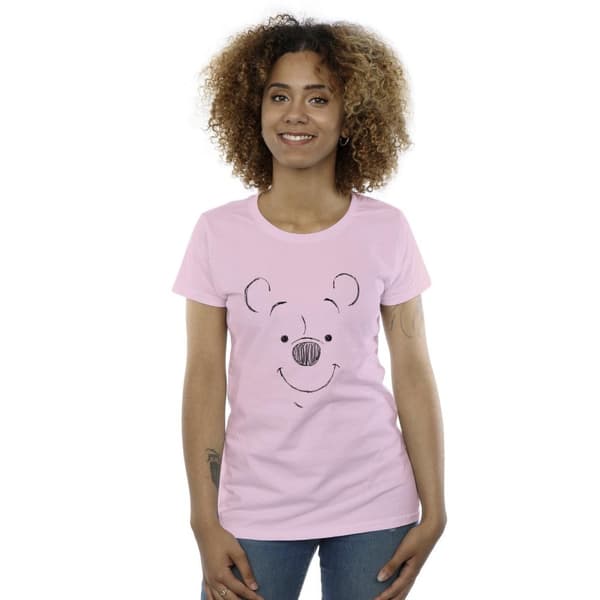 Disney Dam/Tjej Winnie The Pooh Winnie The Pooh Face T-shirt i bomull Baby Pink S