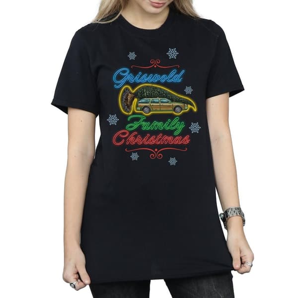 National Lampoon´s Christmas Vacation Womens/Ladies Griswold Family Christmas Cotton Boyfriend T-Shirt