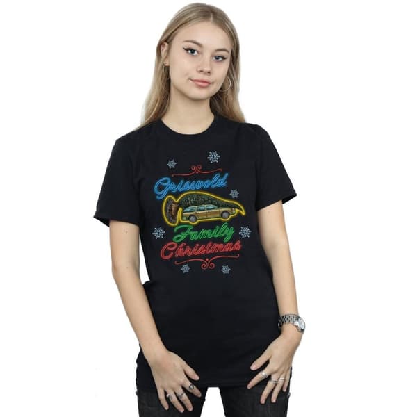 National Lampoon´s Christmas Vacation Womens/Ladies Griswold Family Christmas Cotton Boyfriend T-Shirt