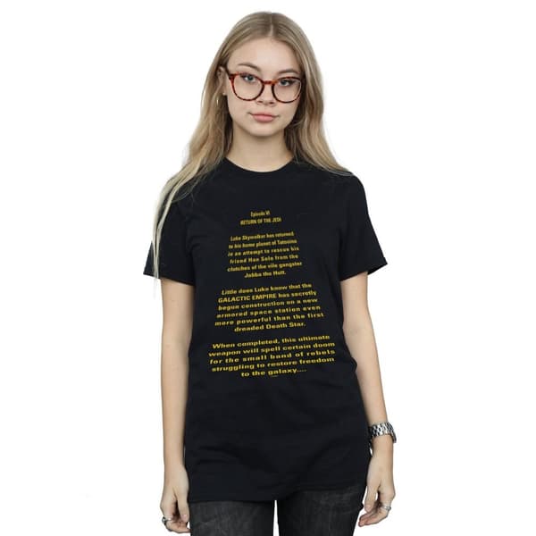 Star Wars Womens/Ladies Return Of The Jedi Opening Crawl Cotton Boyfriend T-Shirt