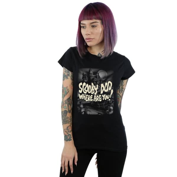 Scooby Doo T-shirt i bomull för kvinnor/damer - Scary Castle