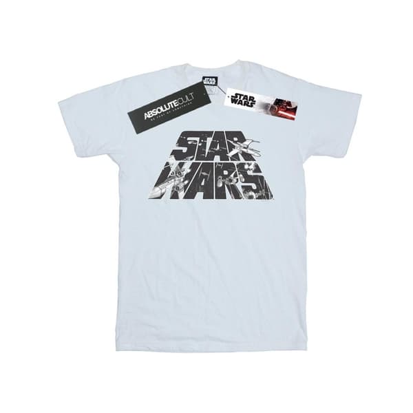 Star Wars Womens/Ladies Logo Space Sketch Cotton Boyfriend T-Shirt