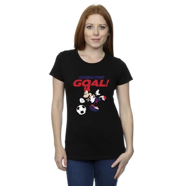 Disney Womens/Ladies Minnie Mouse Going For Goal Cotton T-Shirt