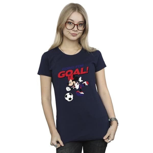 Disney Womens/Ladies Minnie Mouse Going For Goal Cotton T-Shirt