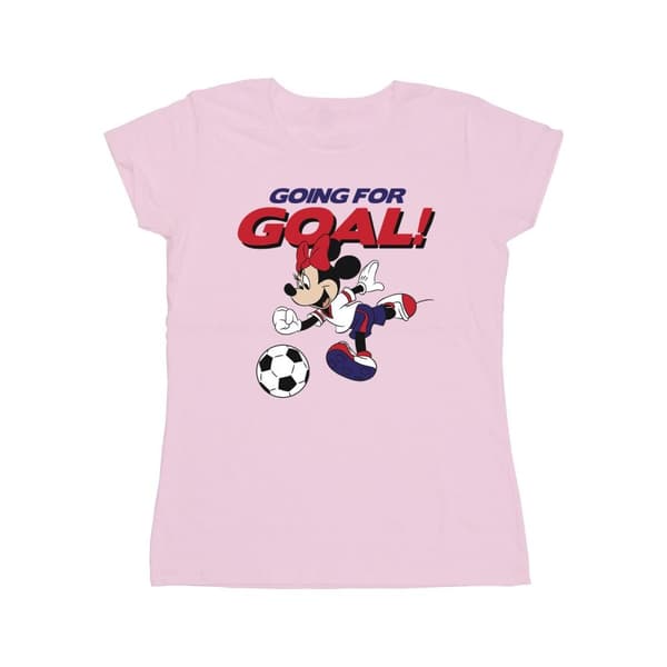 Disney Womens/Ladies Minnie Mouse Going For Goal Cotton T-Shirt