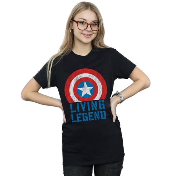 Marvel Womens/Ladies Captain America Living Legend Cotton Boyfriend T-Shirt