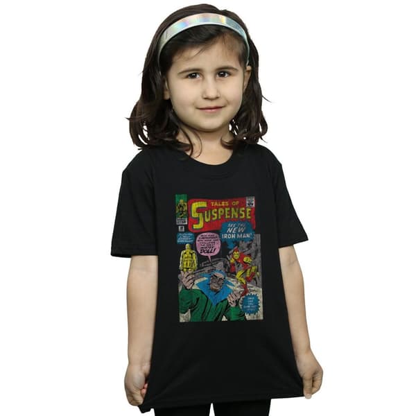 Marvel Girls Iron Man Distressed Suspense Cover Cotton T-Shirt