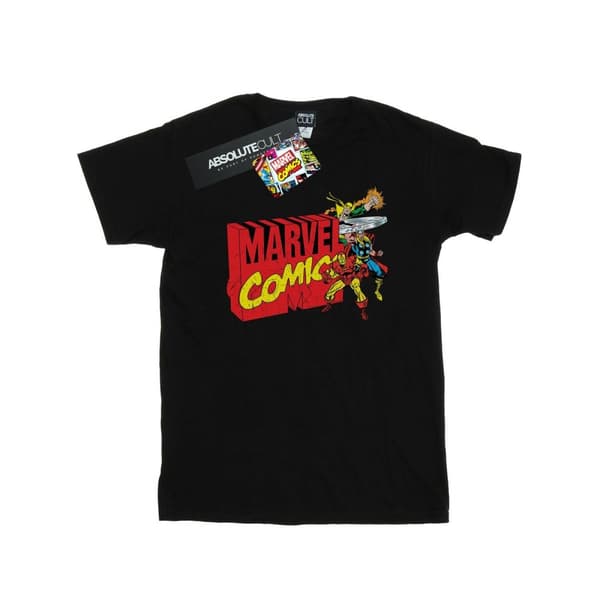 Marvel Comics Girls Vintage Logo Blast Cotton T-Shirt