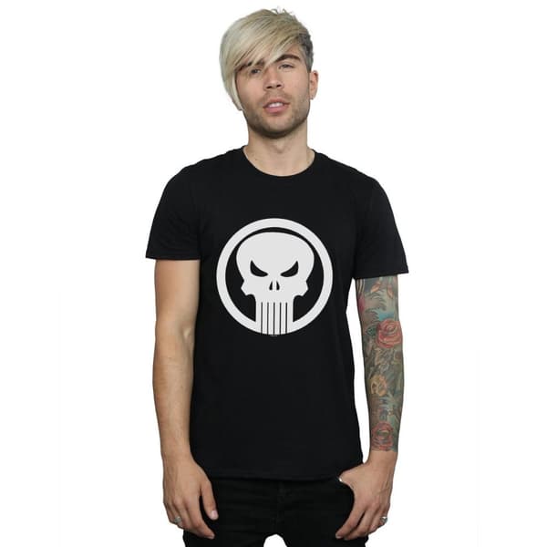 Marvel Mens The Punisher Skull Circle T-Shirt