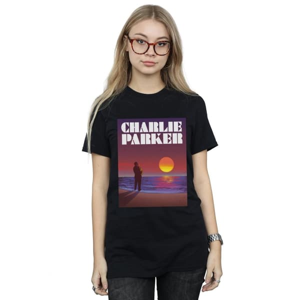 Charlie Parker Dam/Tjej Into The Sunset Boyfriend-T-shirt i bomull