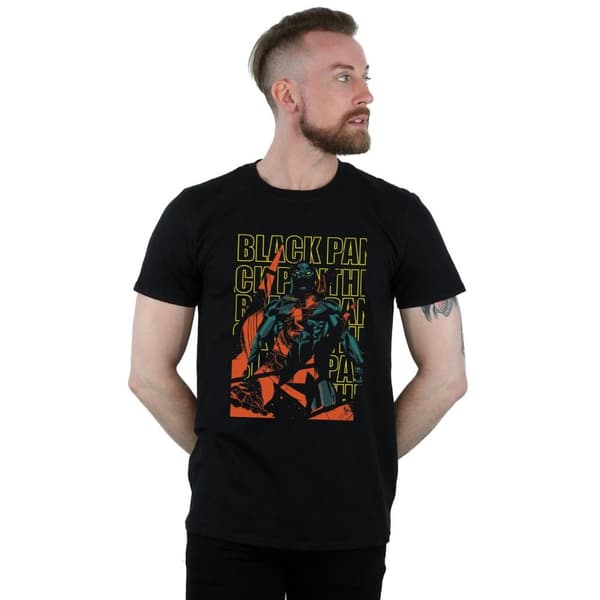 Marvel Mens Avengers Black Panther Collage T-shirt