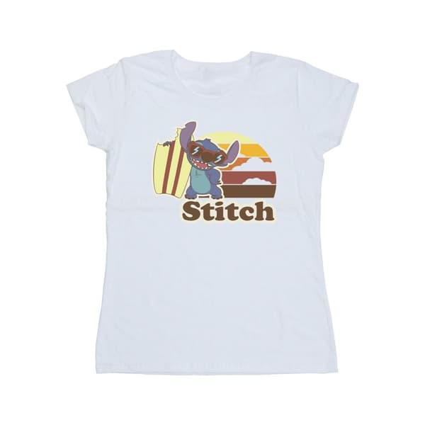 Disney Dam/Tjej Lilo And Stitch Bitten Surfboard Bomulls-T-shirt