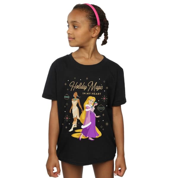 Disney Girls Princess Holiday Magic In My Heart Cotton T-Shirt