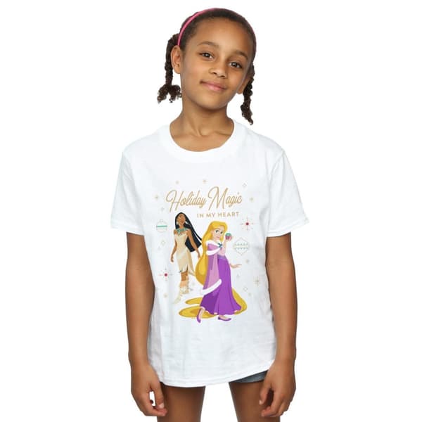 Disney Girls Princess Holiday Magic In My Heart Cotton T-Shirt