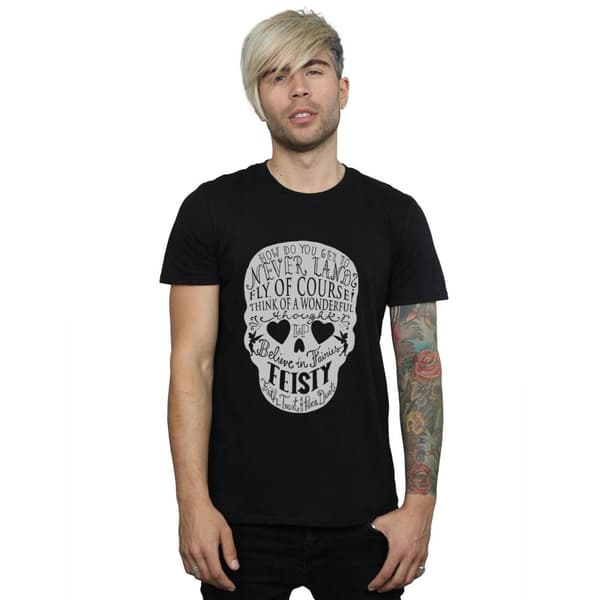 Disney Mens Tinker Bell Skull T-Shirt