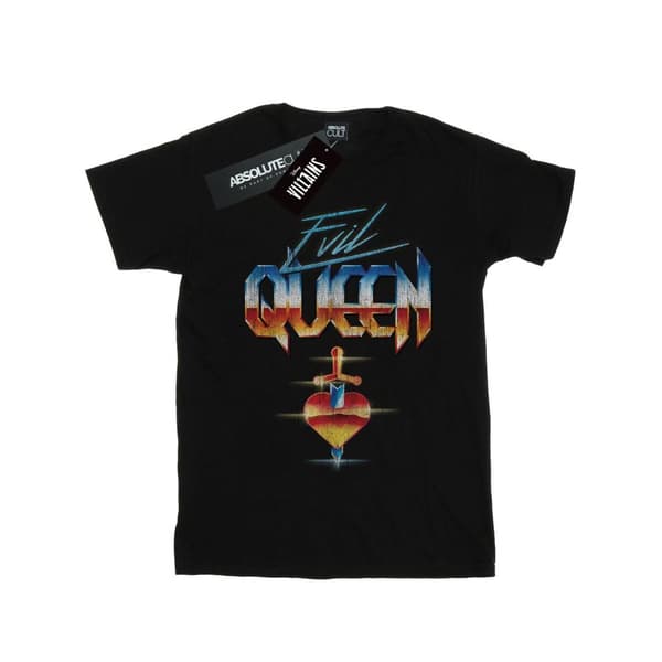 Disney Girls Evil Queen Heart Cotton T-Shirt Black 9-11 Years