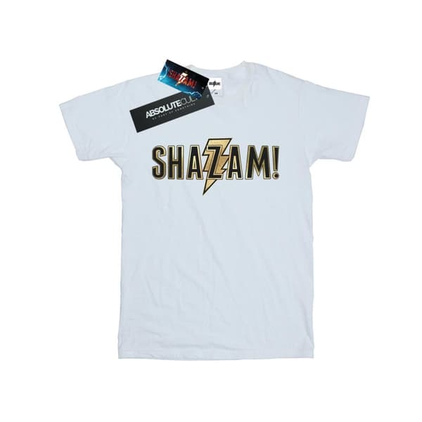 DC Comics Womens/Ladies Shazam Text Logo Cotton Boyfriend T-Shirt