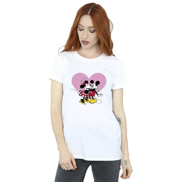 Disney Dam/Tjej Musse Pigg Kärleksspråk Bomull Boyfriend T-shirt